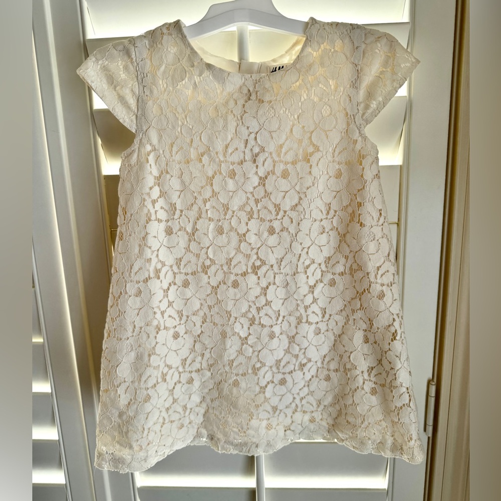 HM Girls Cream Floral Lace Dress US 2-3Y Ivory Boho Flower Girl‎ Wedding Party